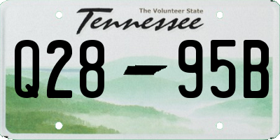 TN license plate Q2895B