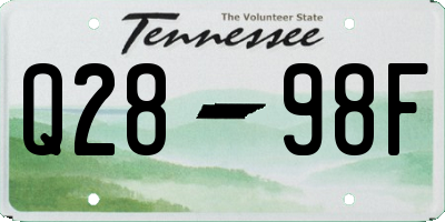 TN license plate Q2898F