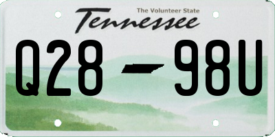 TN license plate Q2898U