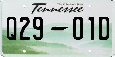 TN license plate Q2901D