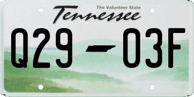 TN license plate Q2903F