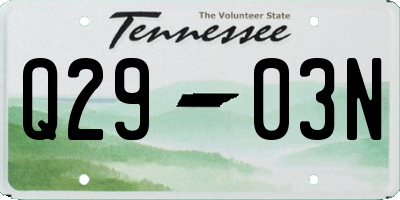 TN license plate Q2903N