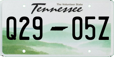 TN license plate Q2905Z