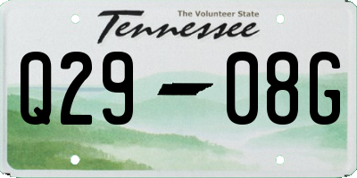 TN license plate Q2908G