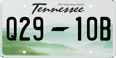 TN license plate Q2910B