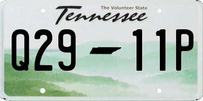 TN license plate Q2911P