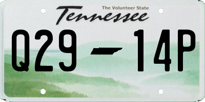 TN license plate Q2914P