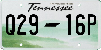 TN license plate Q2916P