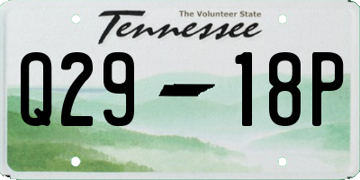 TN license plate Q2918P