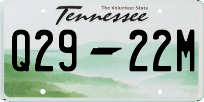 TN license plate Q2922M