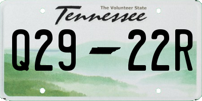 TN license plate Q2922R