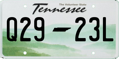 TN license plate Q2923L