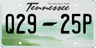 TN license plate Q2925P