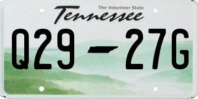 TN license plate Q2927G