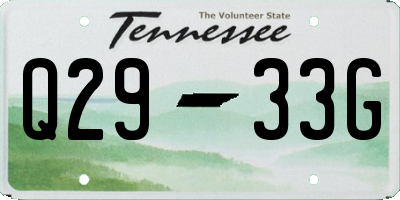 TN license plate Q2933G