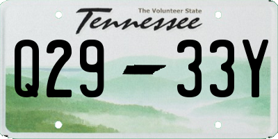 TN license plate Q2933Y