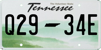 TN license plate Q2934E