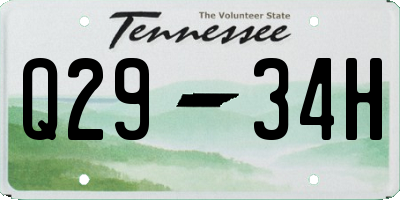 TN license plate Q2934H