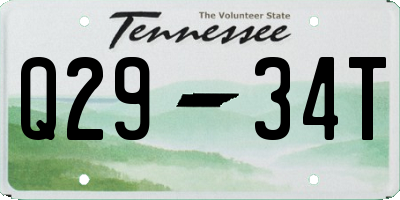 TN license plate Q2934T