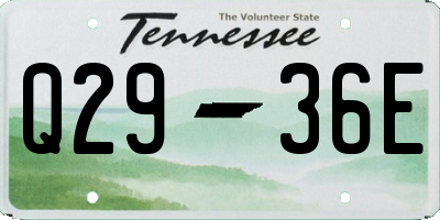 TN license plate Q2936E