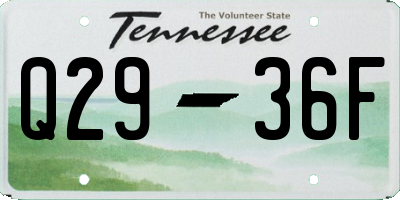 TN license plate Q2936F