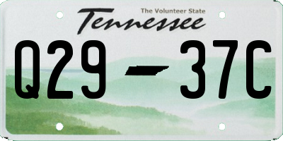 TN license plate Q2937C