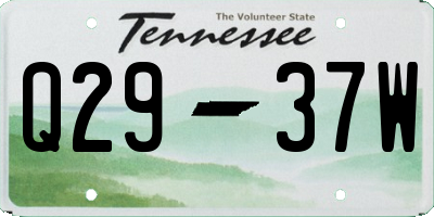 TN license plate Q2937W