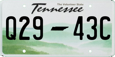 TN license plate Q2943C