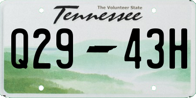 TN license plate Q2943H