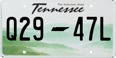 TN license plate Q2947L