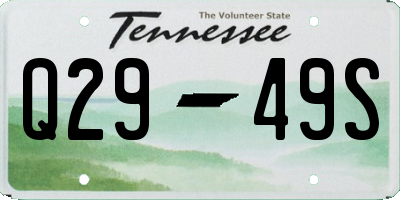 TN license plate Q2949S