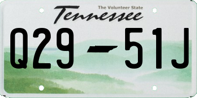 TN license plate Q2951J