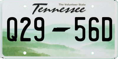 TN license plate Q2956D