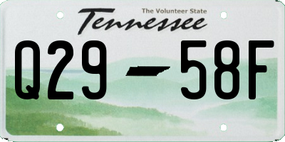 TN license plate Q2958F