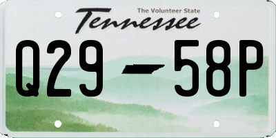 TN license plate Q2958P