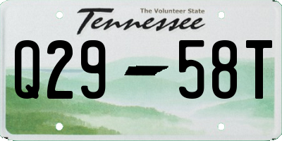 TN license plate Q2958T