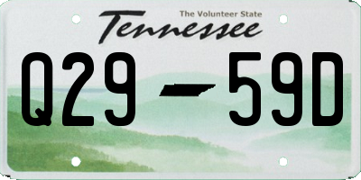 TN license plate Q2959D