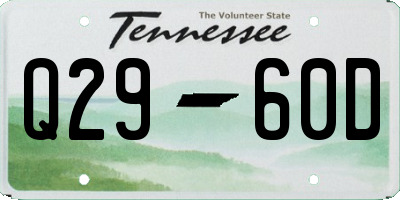TN license plate Q2960D