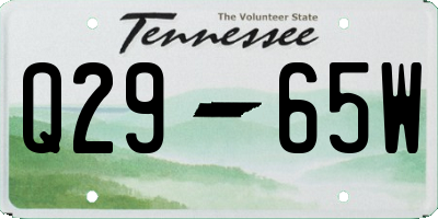 TN license plate Q2965W