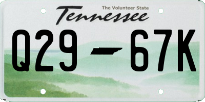 TN license plate Q2967K