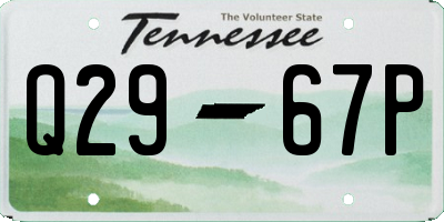 TN license plate Q2967P