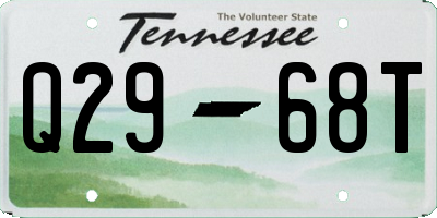 TN license plate Q2968T