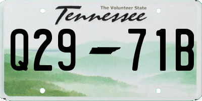 TN license plate Q2971B