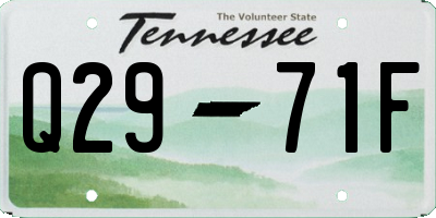 TN license plate Q2971F