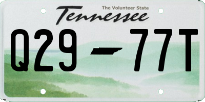 TN license plate Q2977T