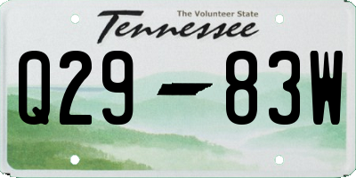 TN license plate Q2983W