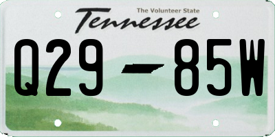 TN license plate Q2985W