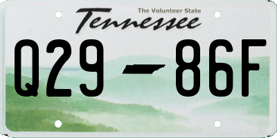 TN license plate Q2986F