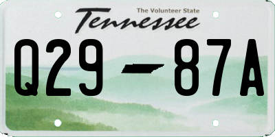TN license plate Q2987A