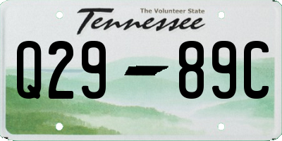 TN license plate Q2989C